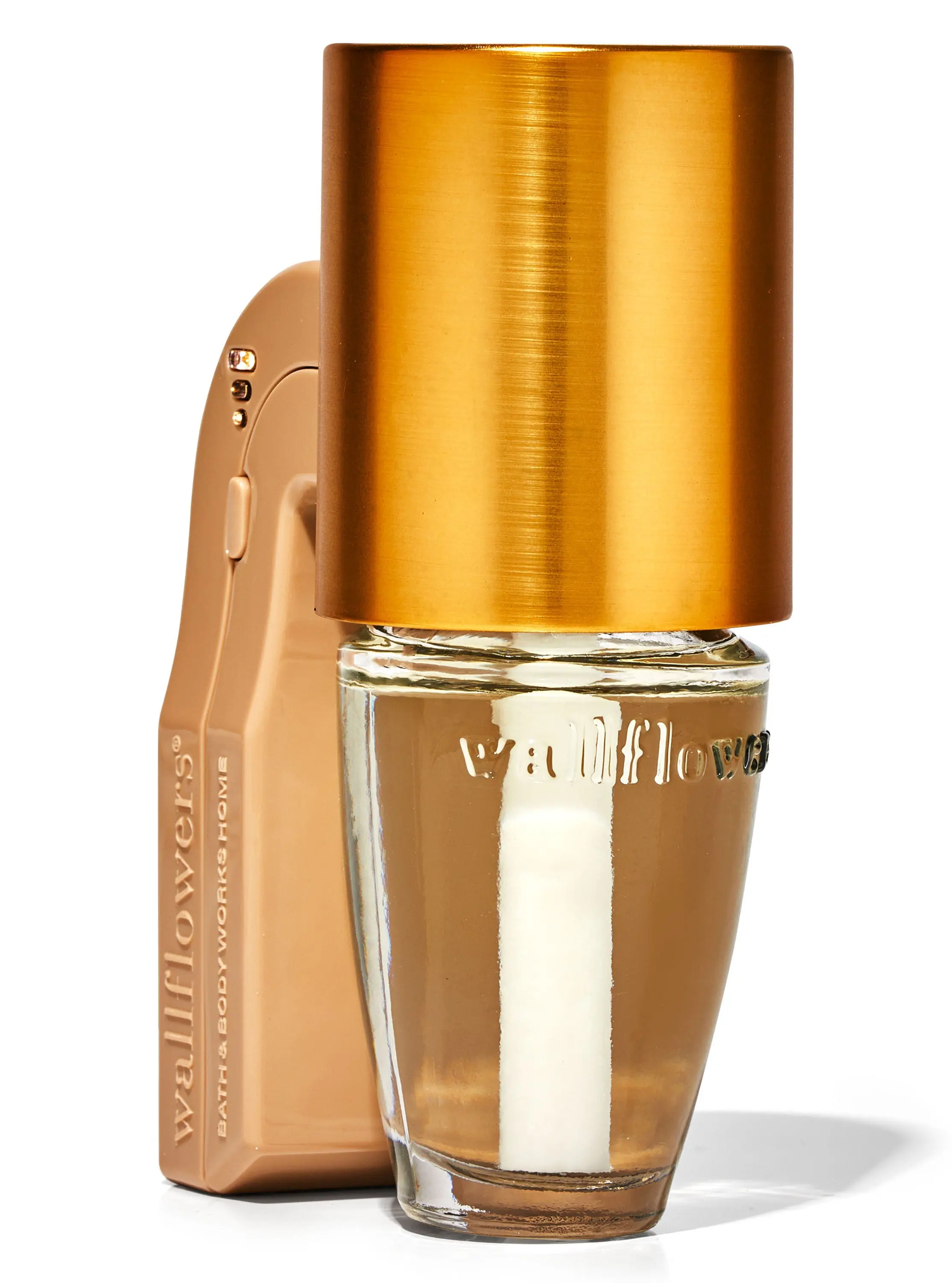 Metallic Brass Cylinder Wallflowers Scent Control&trade; Wallflowers Fragrance Plug